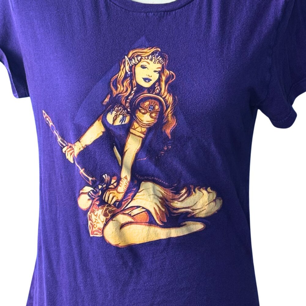 Teefury The Legend Of Zelda Princess Zelda Purple T-Shirt Women's XL
